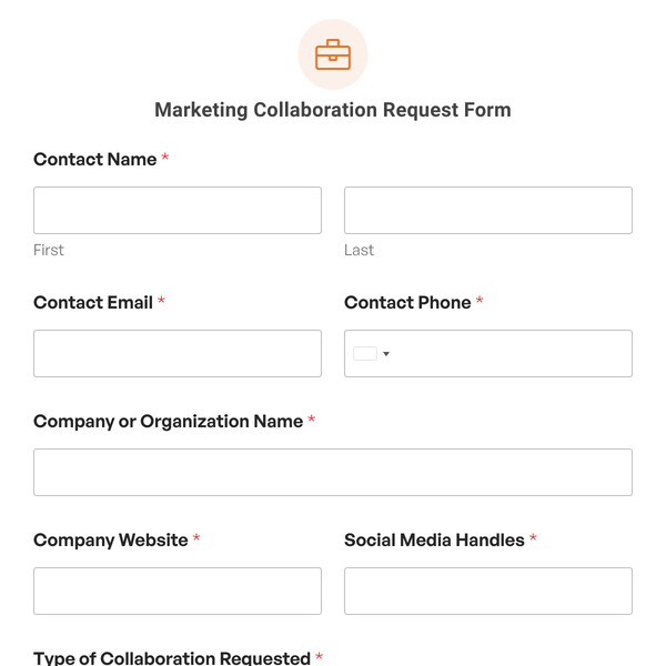 Marketing Collaboration Request Form Template