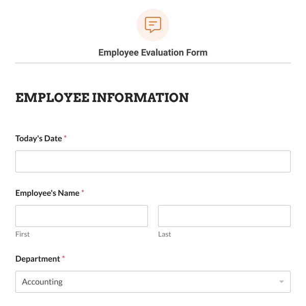 Employee Evaluation Form Template