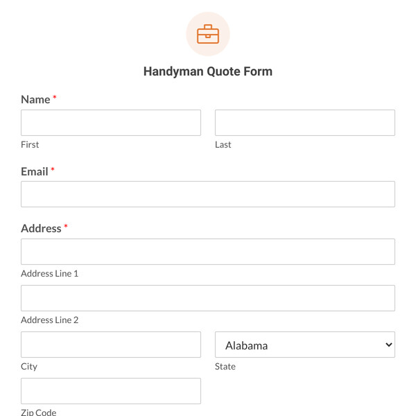 Handyman Quote Form Template