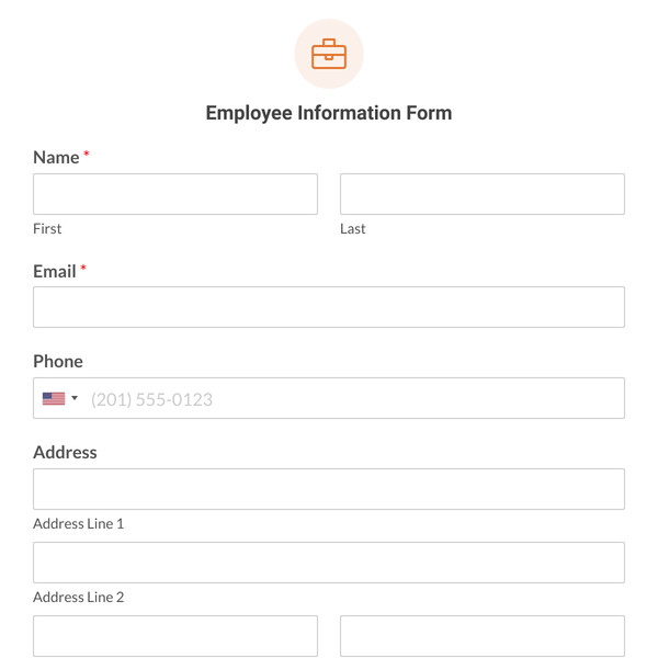 Employee Information Form Template