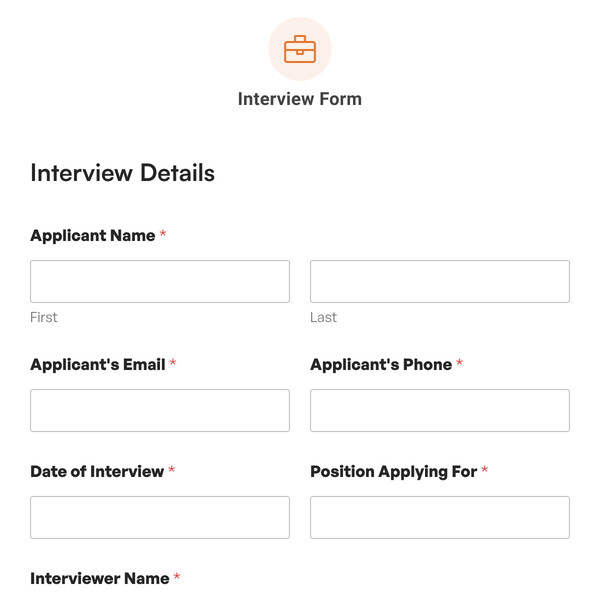 Interview Form Template