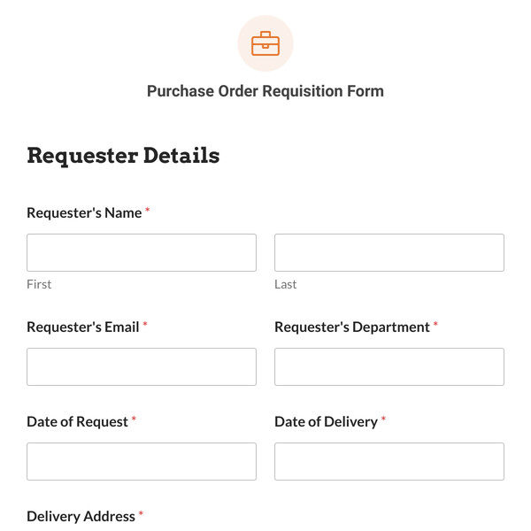 Purchase Order Requisition Form Template