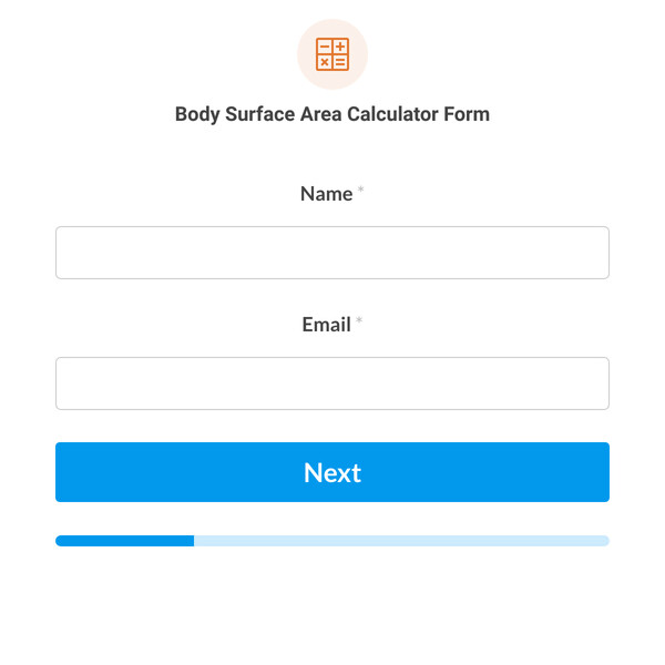 Body Surface Area Calculator Form Template