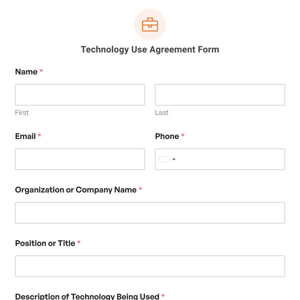 Technology Use Agreement Form Template