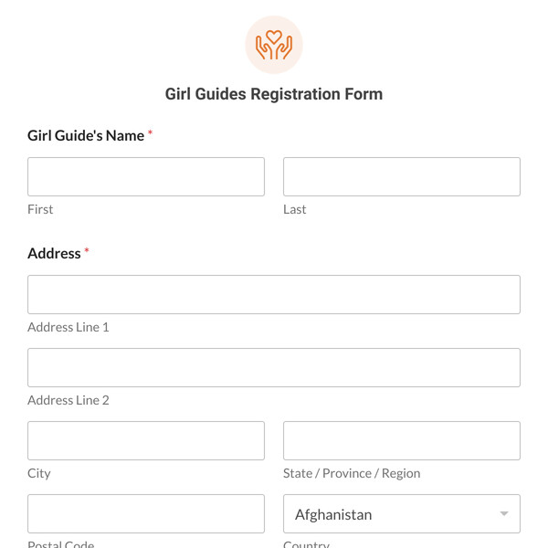 Girl Guides Registration Form Template