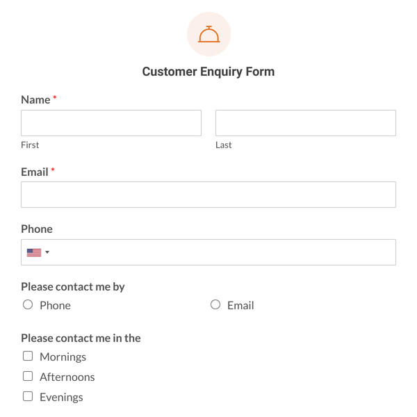 Customer Enquiry Form Template