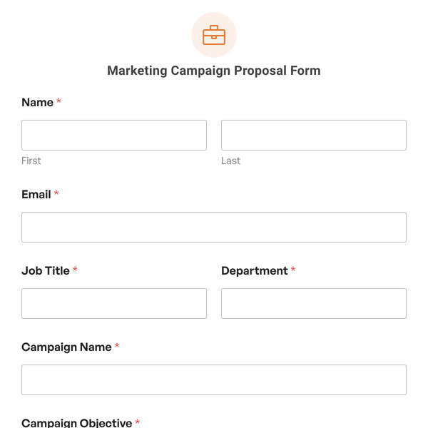 Marketing Campaign Proposal Form Template