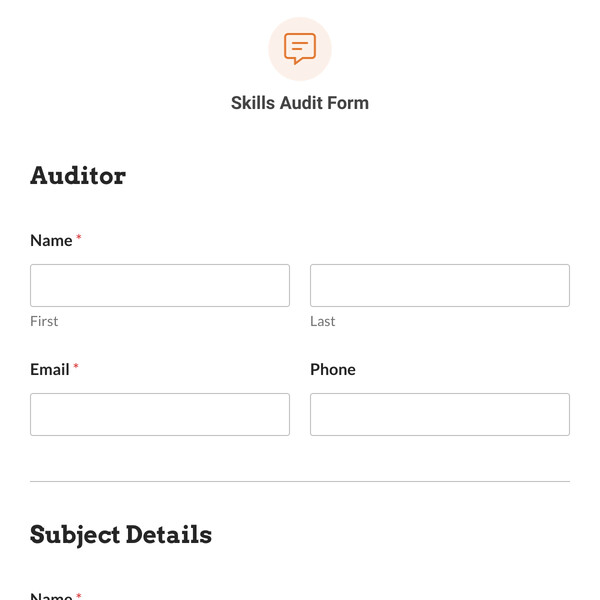 Skills Audit Form Template