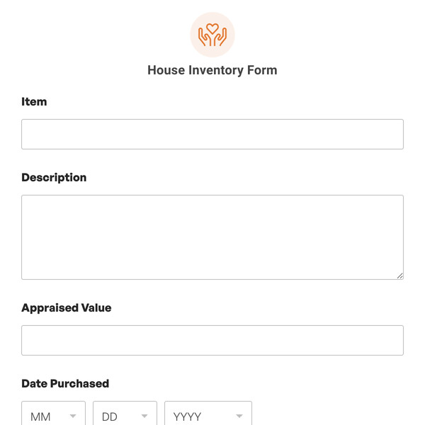 House Inventory Form Template