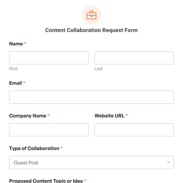 Content Collaboration Request Form Template