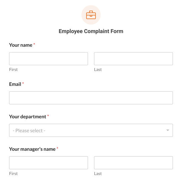 Employee Complaint Form Template