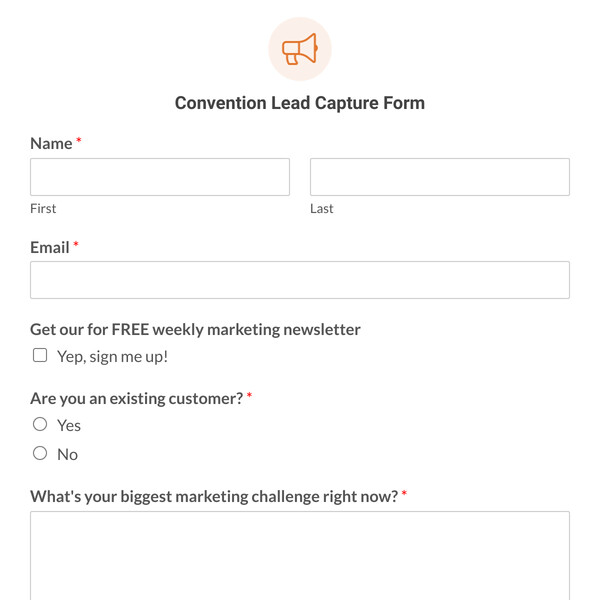 Convention Lead Capture Form Template