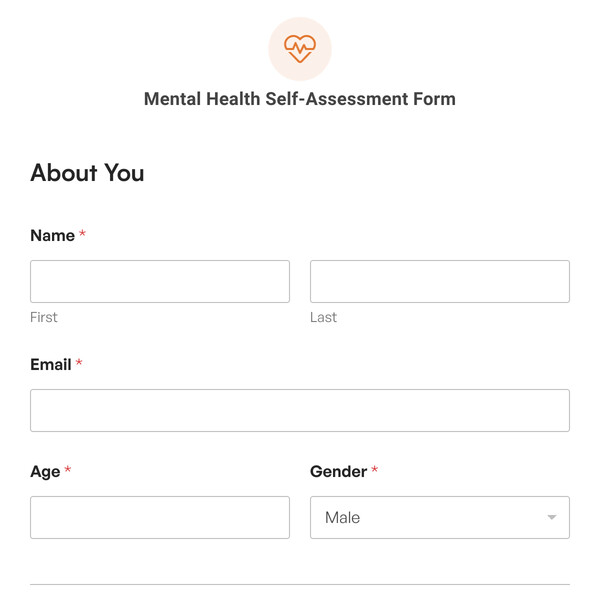 Mental Health Self-Assessment Form Template