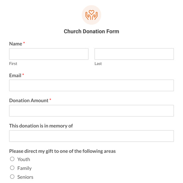 Church Donation Form Template