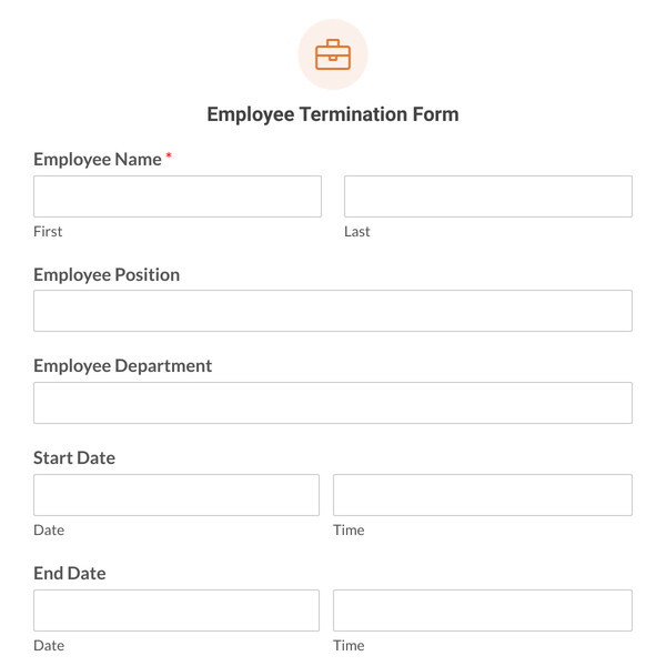 Employee Termination Form Template