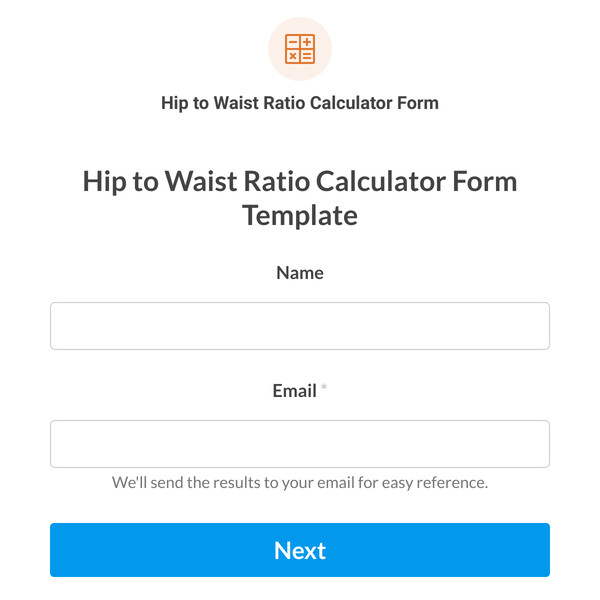 Hip to Waist Ratio Calculator Form Template