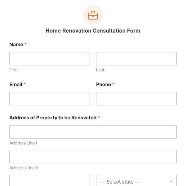 Home Renovation Consultation Form Template