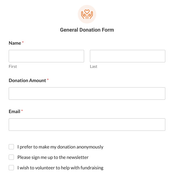 General Donation Form Template