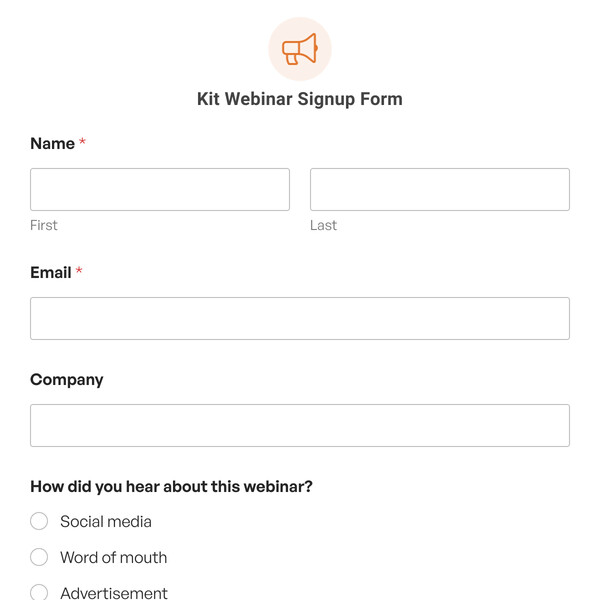 Kit Webinar Signup Form Template