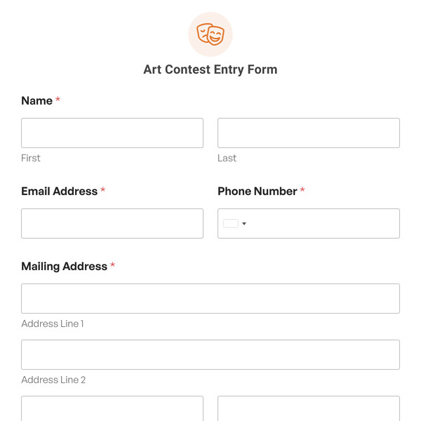 Art Contest Entry Form Template