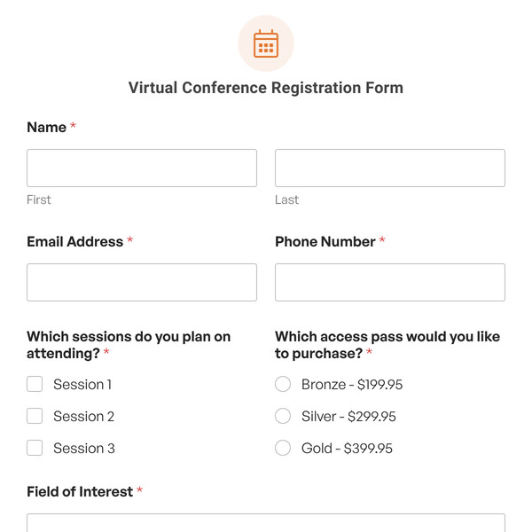 Virtual Conference Registration Form Template