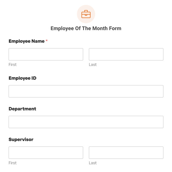 Employee Of The Month Form Template