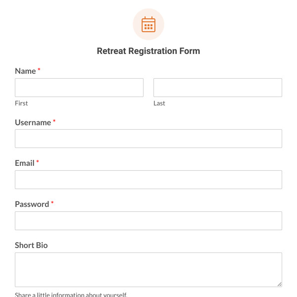 Retreat Registration Form Template