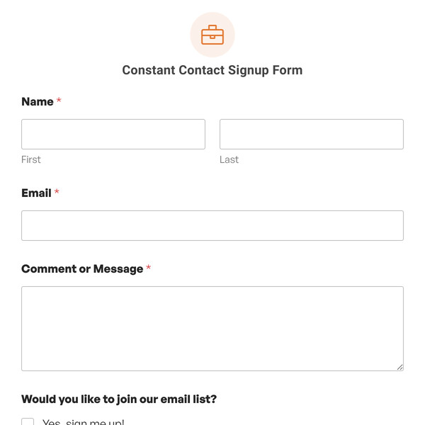 Constant Contact Signup Form Template