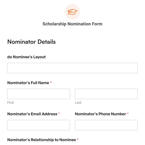 Scholarship Nomination Form Template