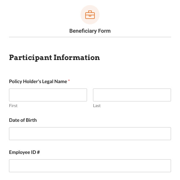 Beneficiary Form Template