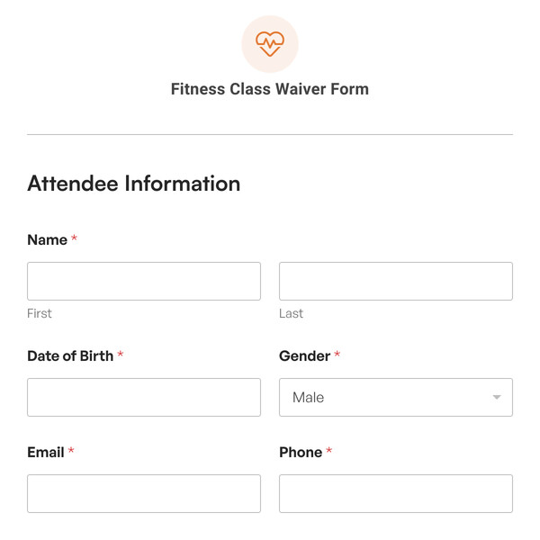 Fitness Class Waiver Form Template