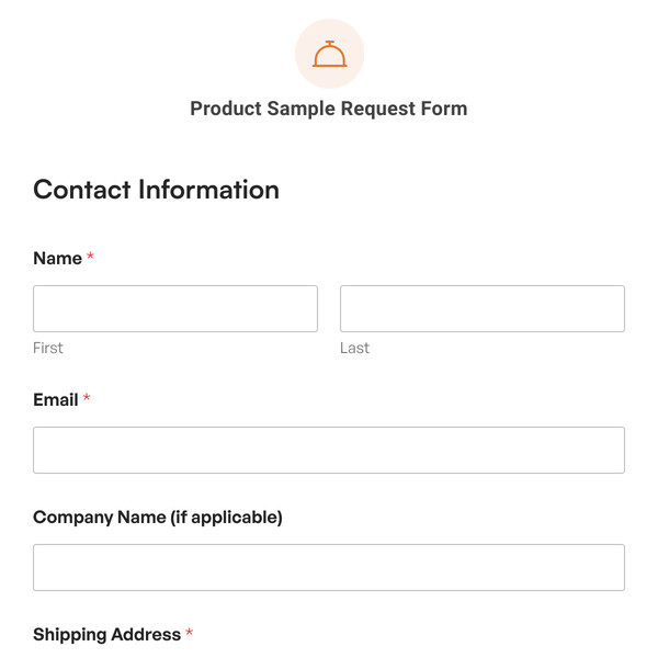 Product Sample Request Form Template