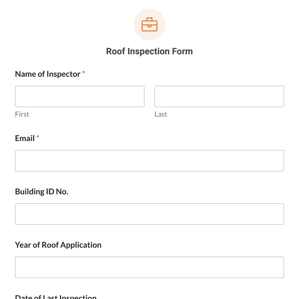 Roof Inspection Form Template