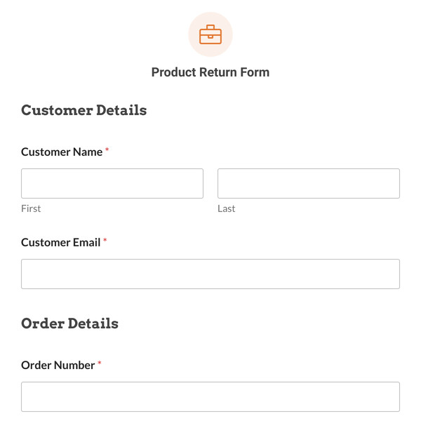 Product Return Form Template