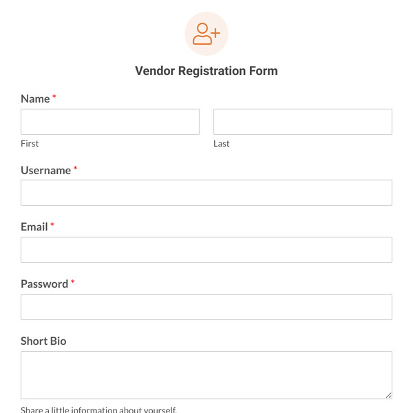 Vendor Registration Form Template