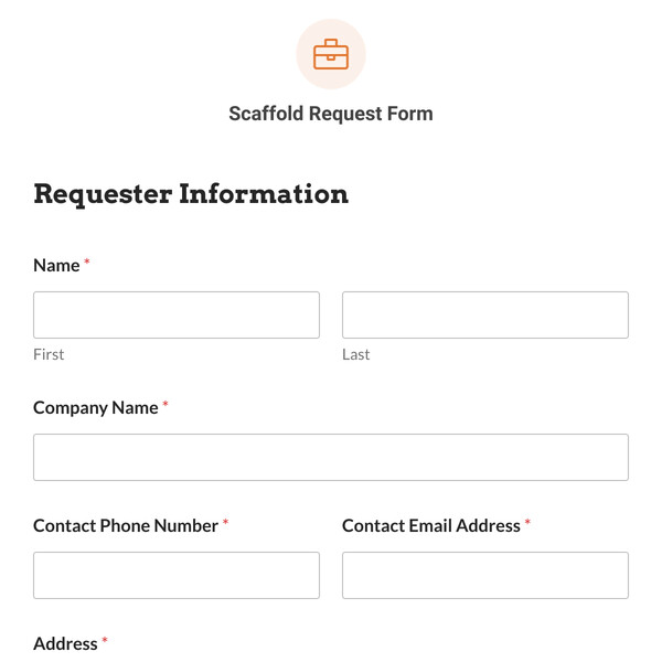 Scaffold Request Form Template