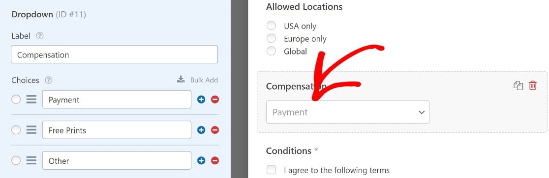 dropdown payment online model release form