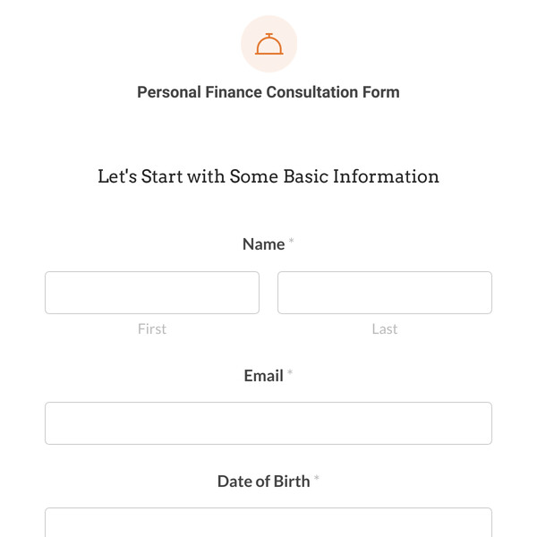 Personal Finance Consultation Form Template