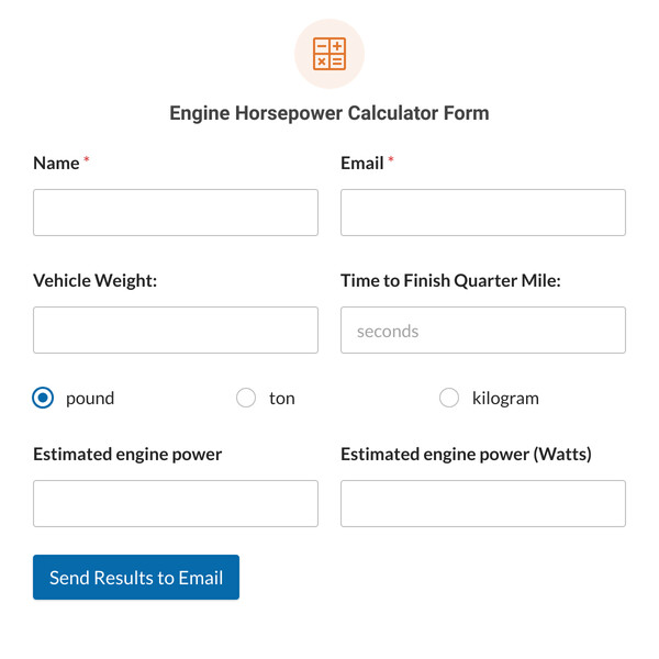 Engine Horsepower Calculator Form Template