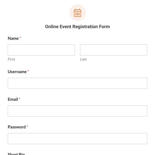 Online Event Registration Form Template