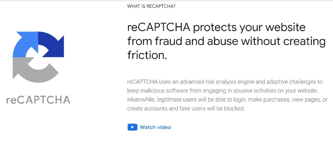 reCAPTCHA home