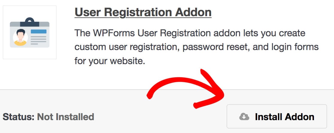 Installing the User Registration addon