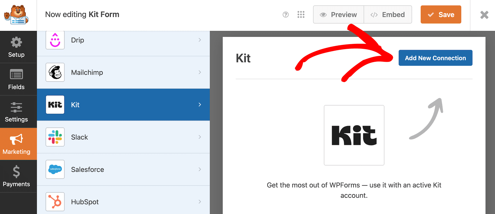 Add a new connection in Kit