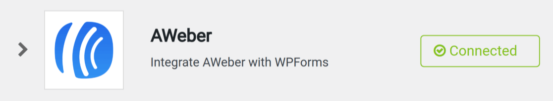 AWeber WPForms connection confirmation