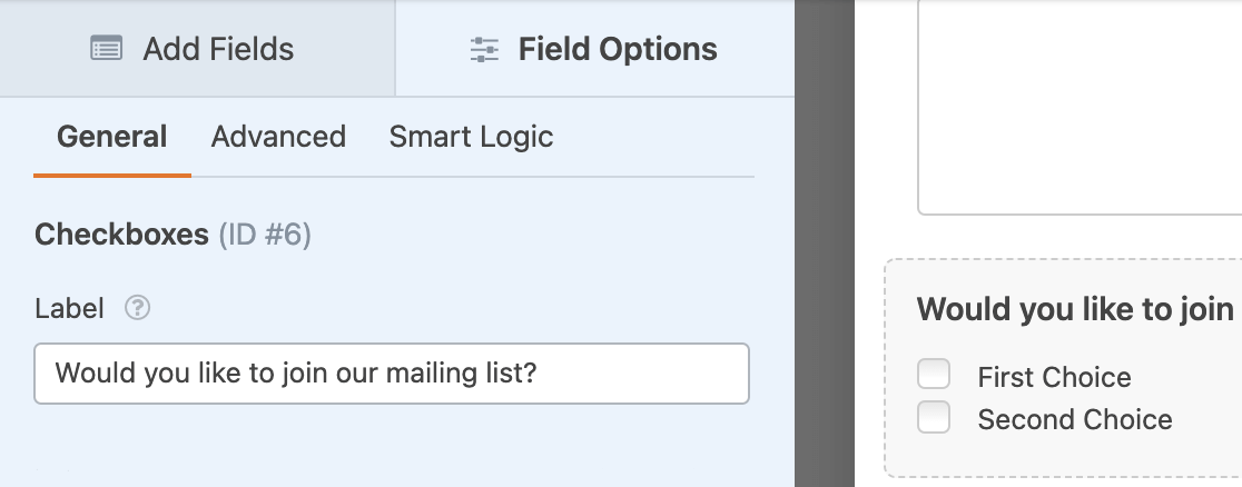 Adding a Checkboxes field to use with conditional logic for a Campaign Monitor connection