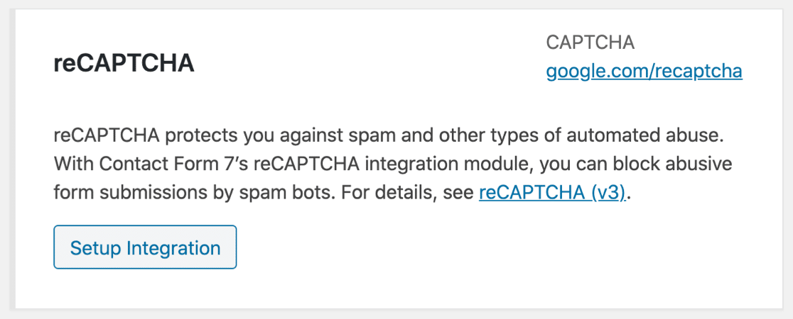 reCAPTCHA in Contact Form 7