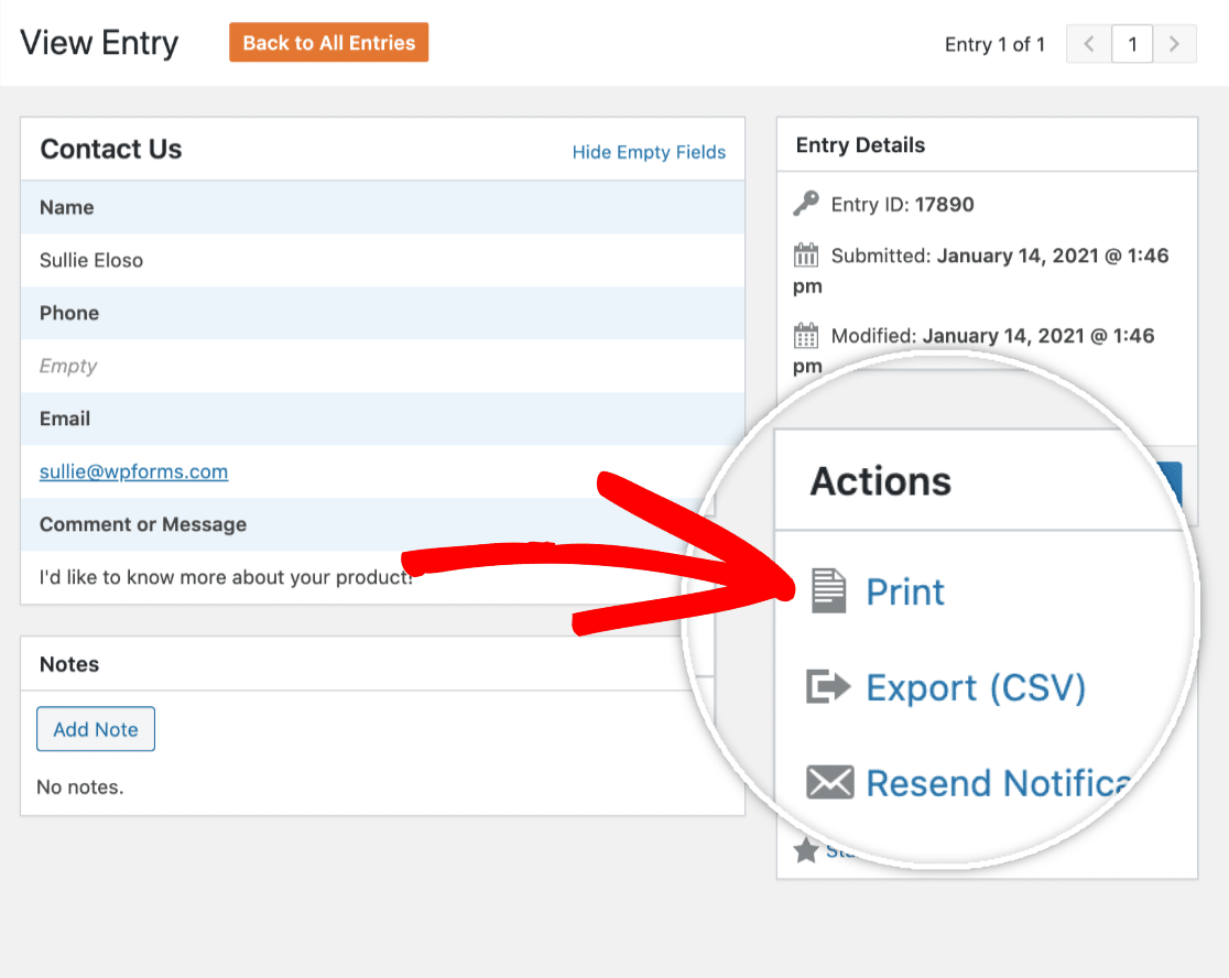 Print a donation receipt