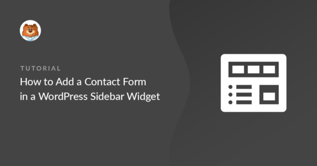 Contact form in the WordPress sidebar