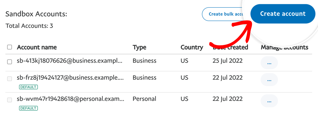 Create a new PayPal Sandbox account