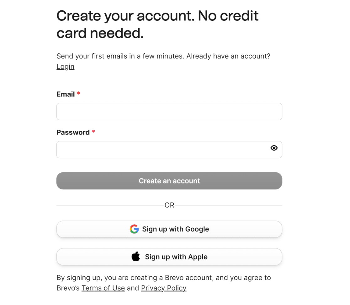 Create Brevo account